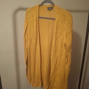 Stylish Open-Front Cardigan in Mustard